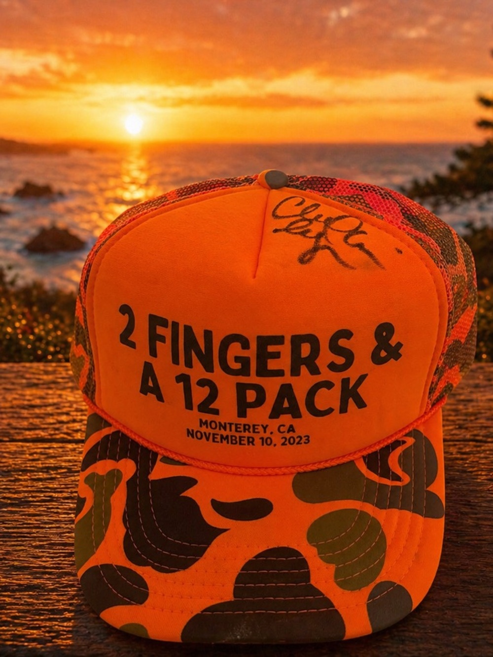 2 Fingers & A 12 Pack Orange Trucker Hat